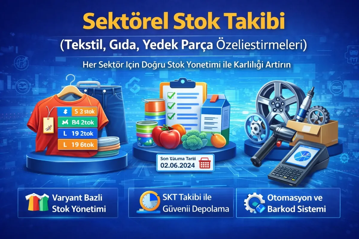 Sektörel Stok Takibi Nedir? Tekstil, Gıda ve Yedek Parça İçin Akıllı Stok Yönetimi - MetisCari Blog