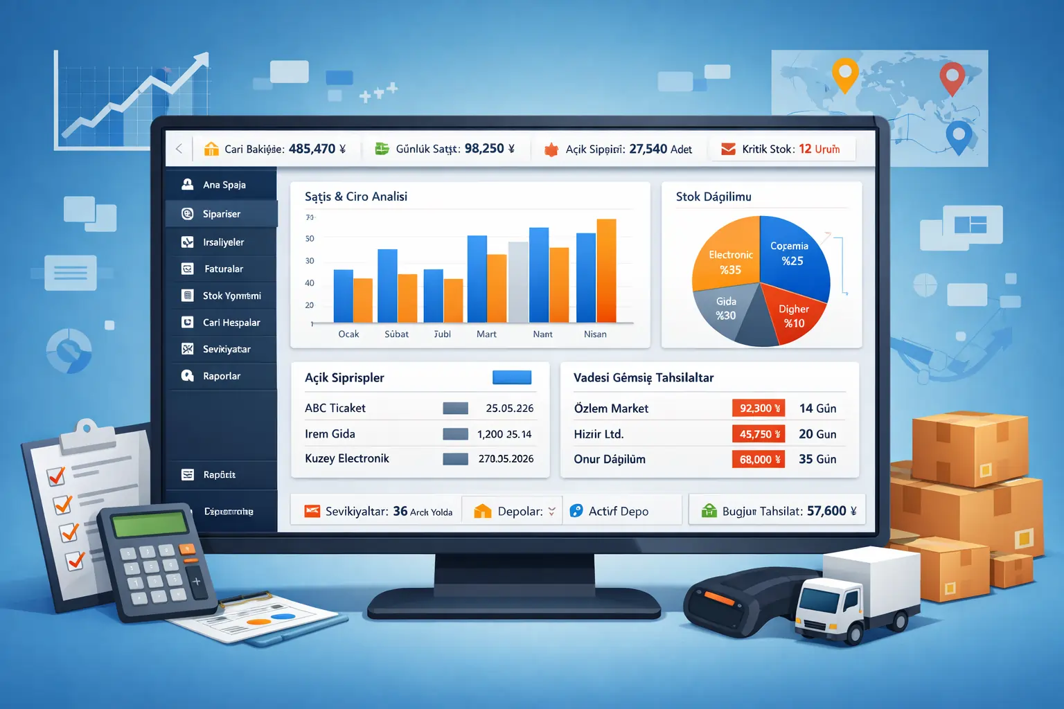 Dağıtım ve Toptan Ticaret Muhasebe Programı